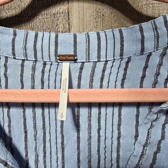 Free People Rhythm of the Night Tunic Blue Bell Striped Dolman Sleeve S - Picture 5 of 6